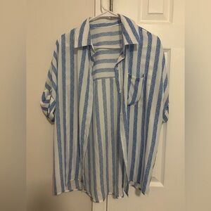 Blue and White Striped women’s Shirt
